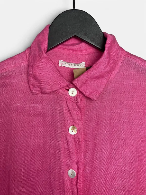 Vestido camisero rosado made in italy