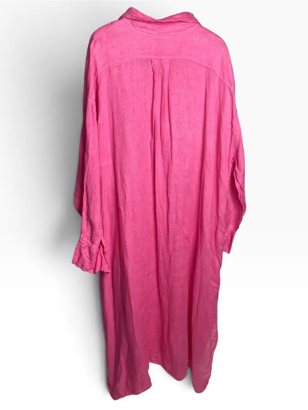 Vestido camisero rosado made in italy