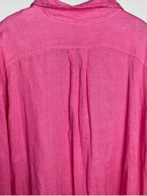 Vestido camisero rosado made in italy