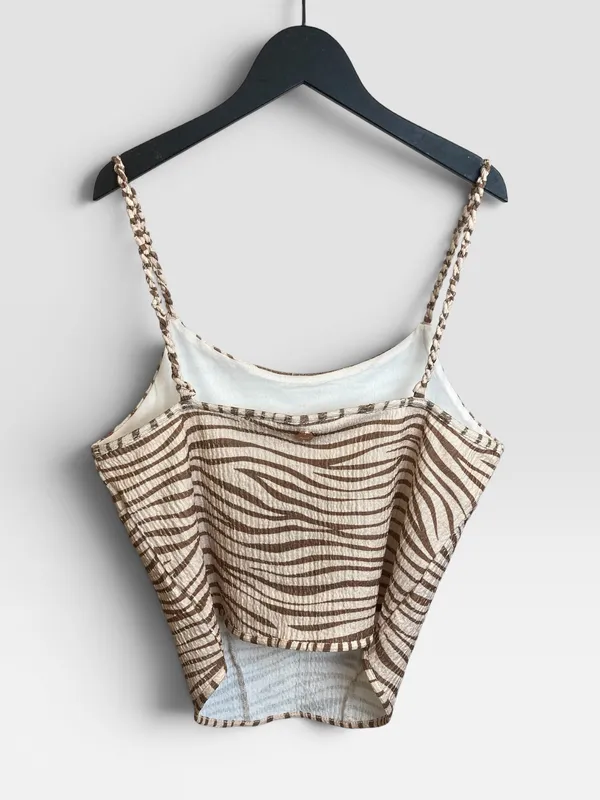 Top cebra beige allie
