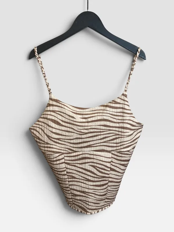 Top cebra beige allie