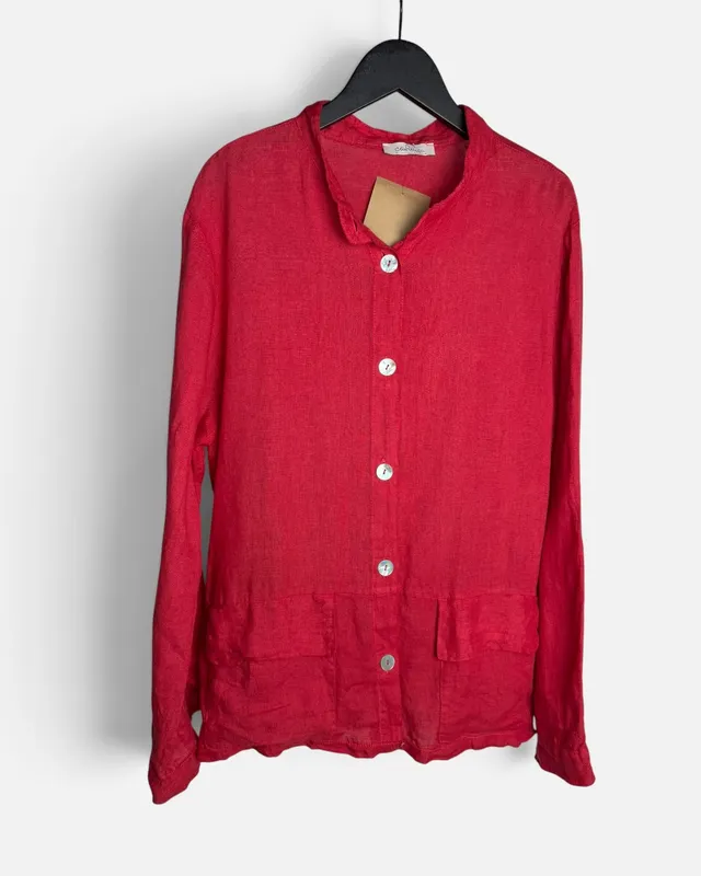 Chaqueta roja lino carmen milano