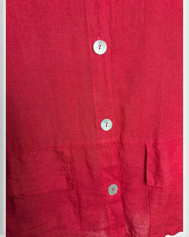 Chaqueta roja lino carmen milano