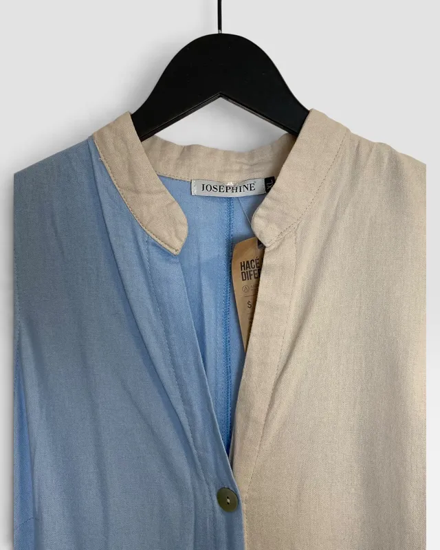 Vestido celeste beige josephine
