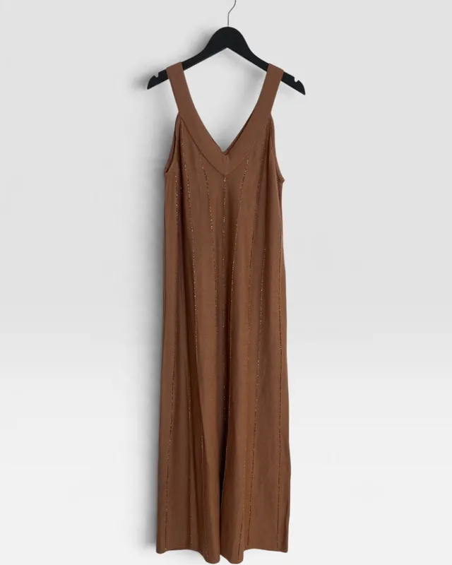 Vestido marron tejido de santis