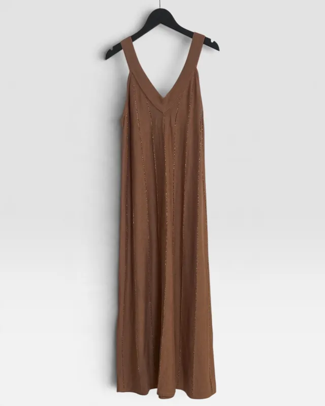 Vestido marron tejido de santis