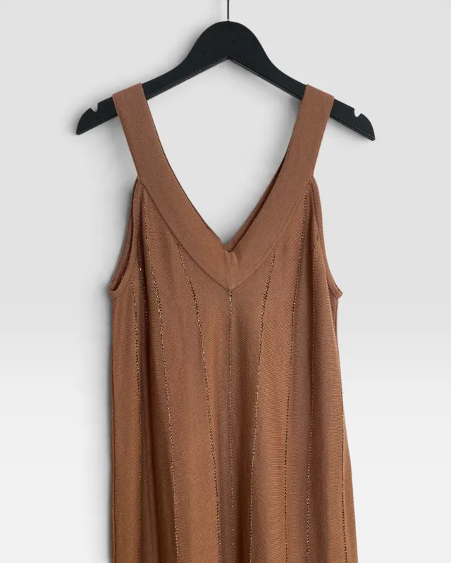 Vestido marron tejido de santis