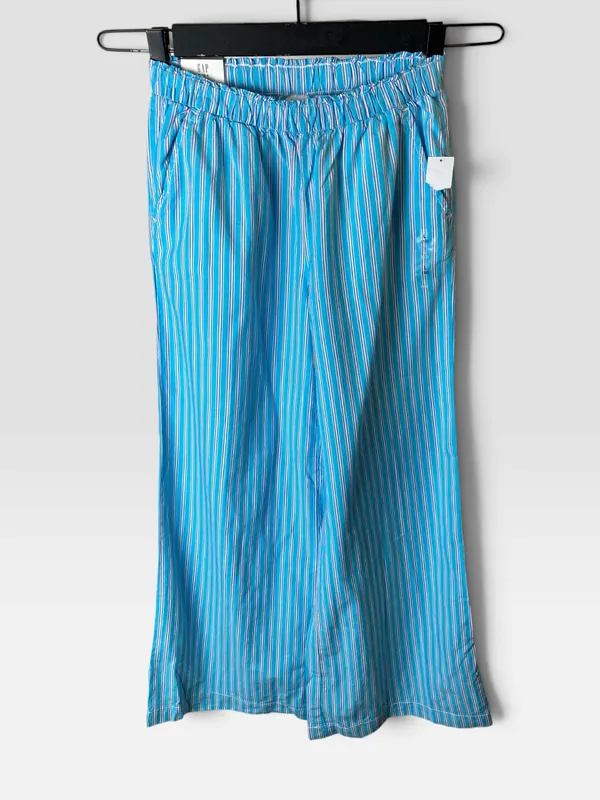 Pantalon turquesa rayado gap