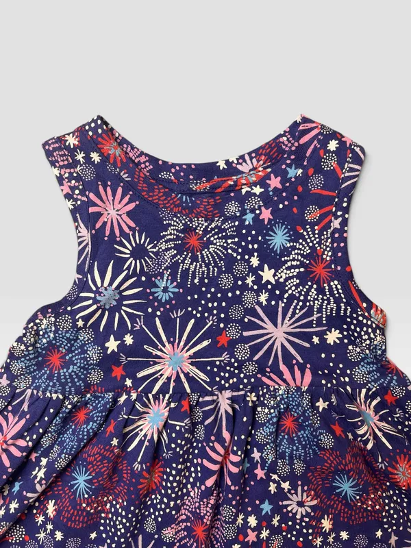 Vestido violeta estampado gap