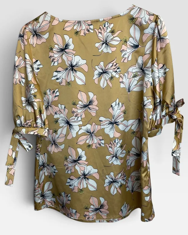 Blusa beige estampada vittoria vicci