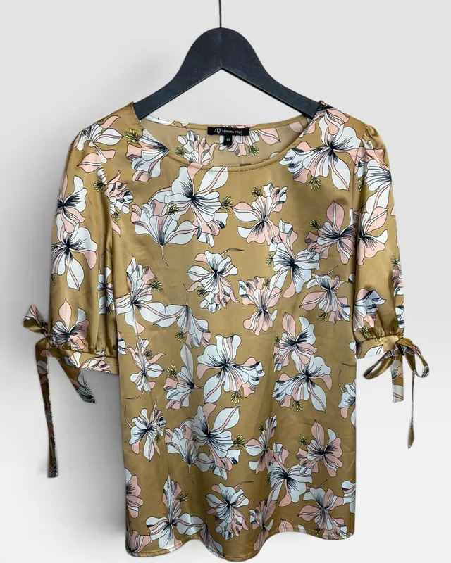 Blusa beige estampada vittoria vicci