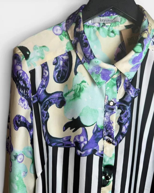 Camisa saten estampada lucy paris