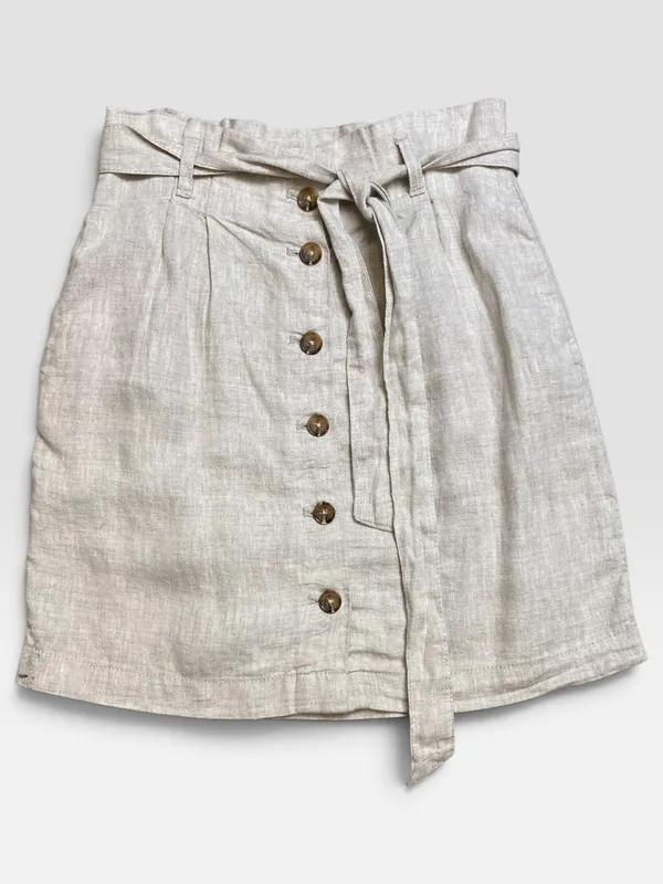Pollera beige lino h&m