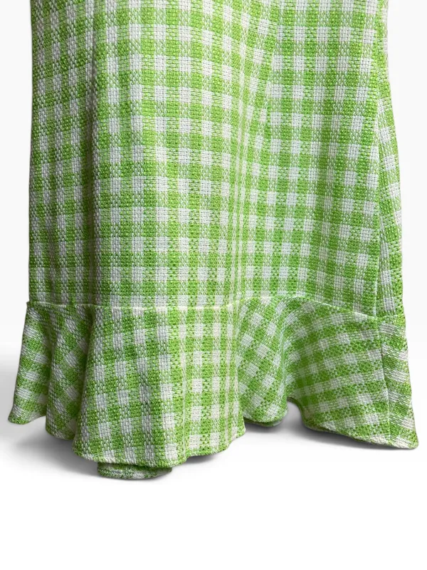 Vestido verde blanco zara