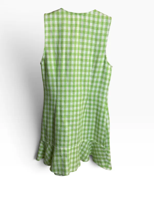 Vestido verde blanco zara