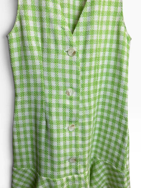 Vestido verde blanco zara