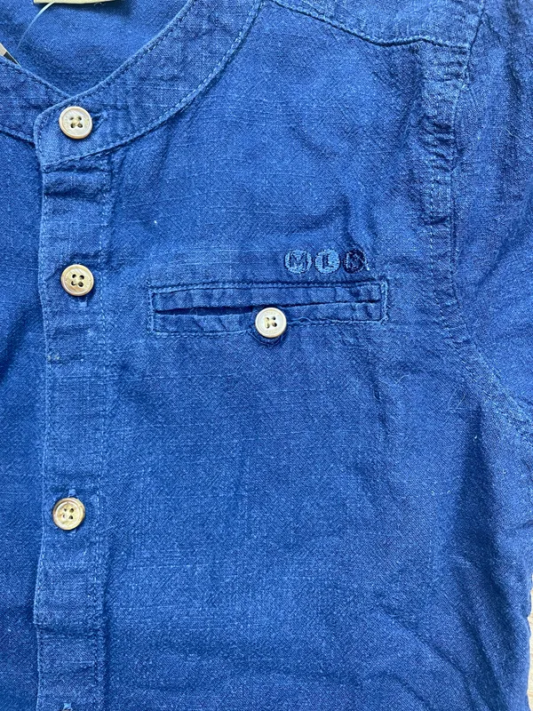 Camisa manga corta cuello mao milon