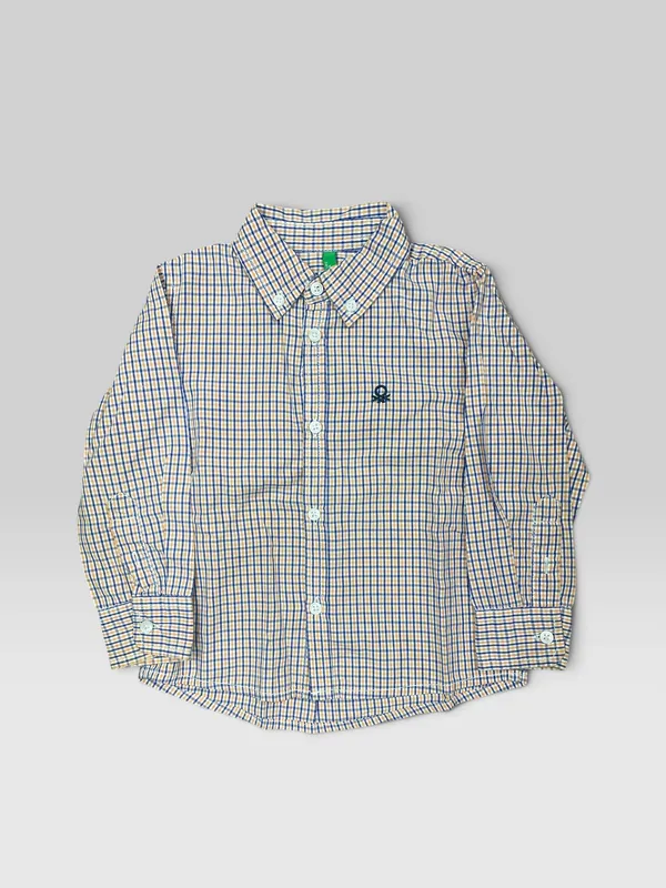 Camisa manga larga cuadrille benetton