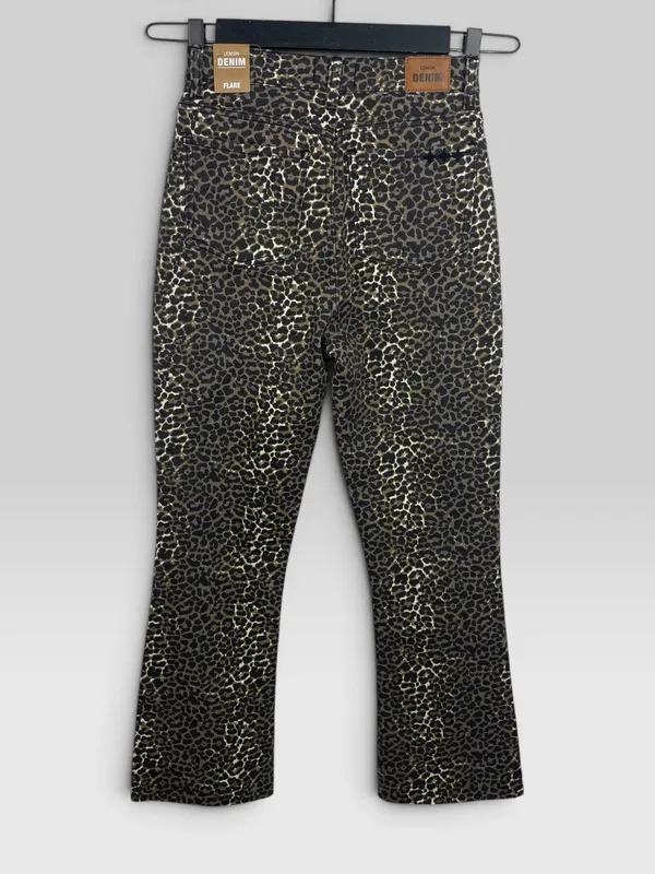Jean animal print flare lemon