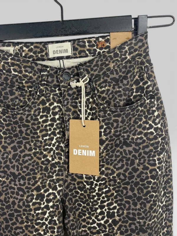 Jean animal print flare lemon