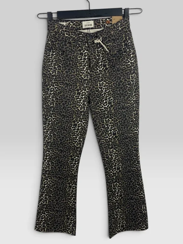 Jean animal print flare lemon