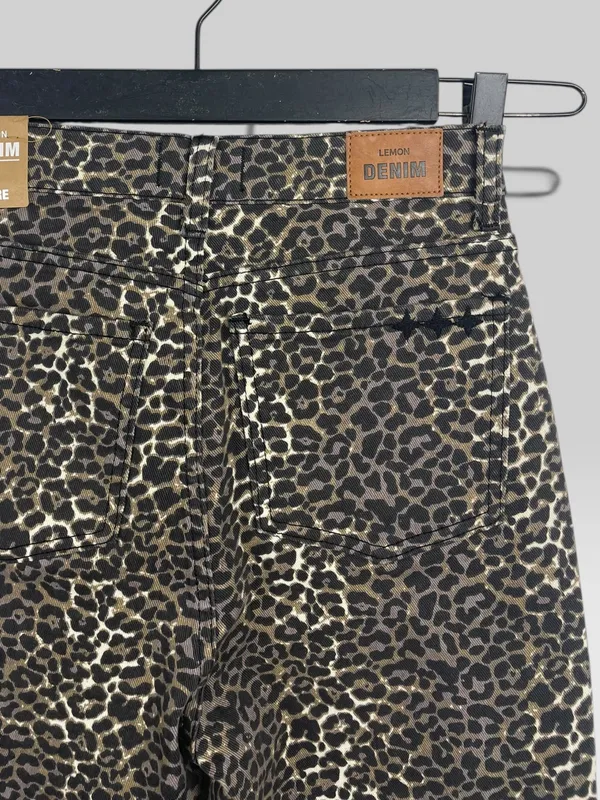 Jean animal print flare lemon