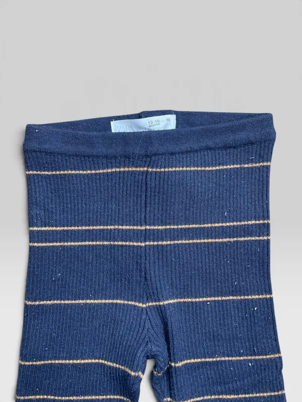 Calza tejida rib rayada zara