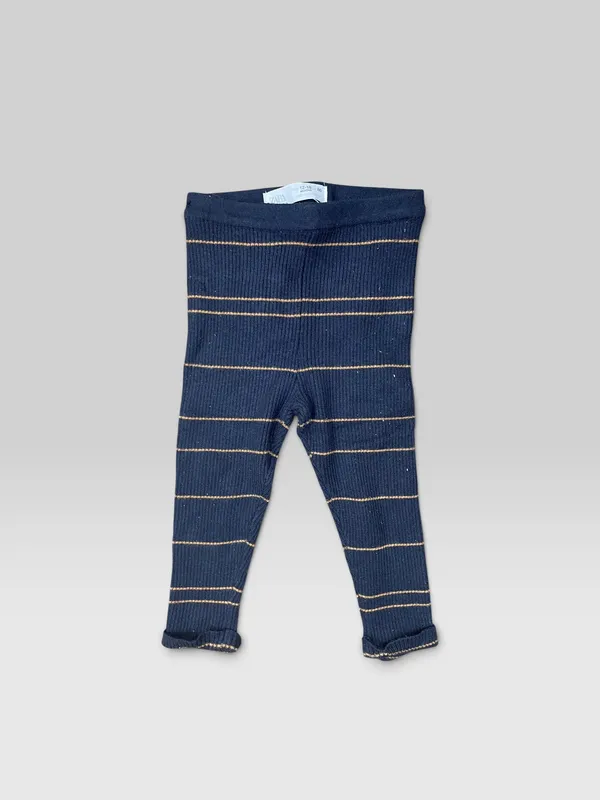 Calza tejida rib rayada zara