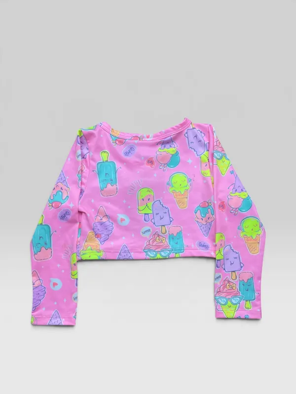 Remera lycra crop estampada quimbybaby