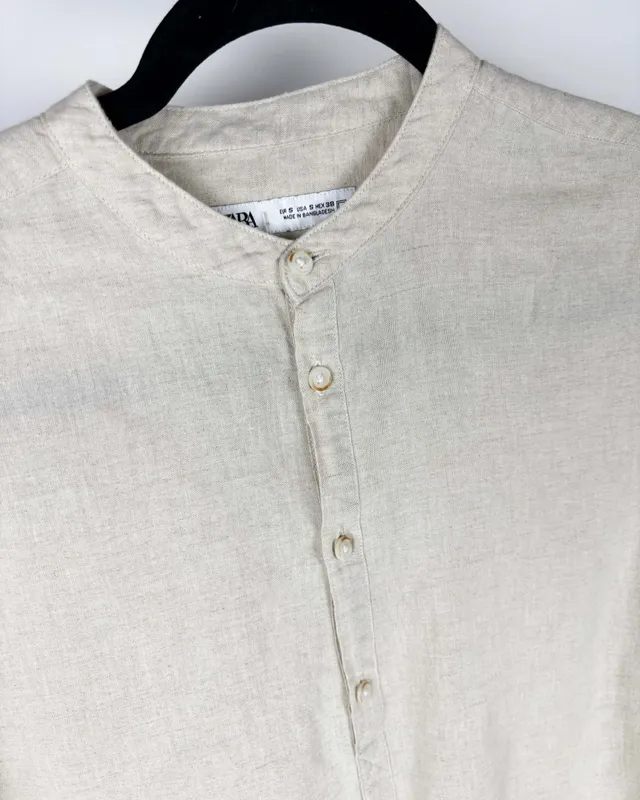Camisa beige zara