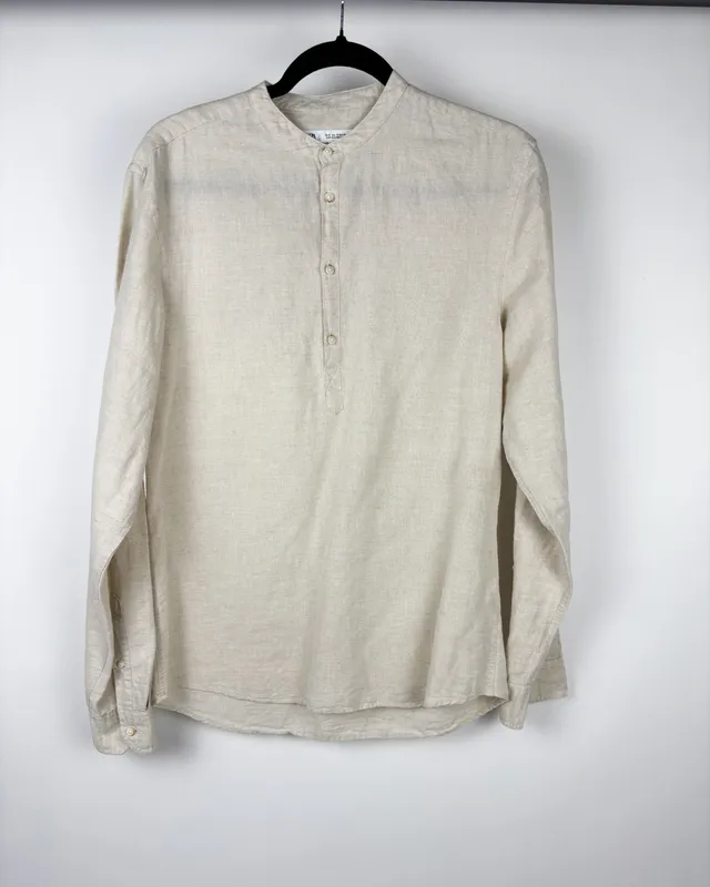 Camisa beige zara