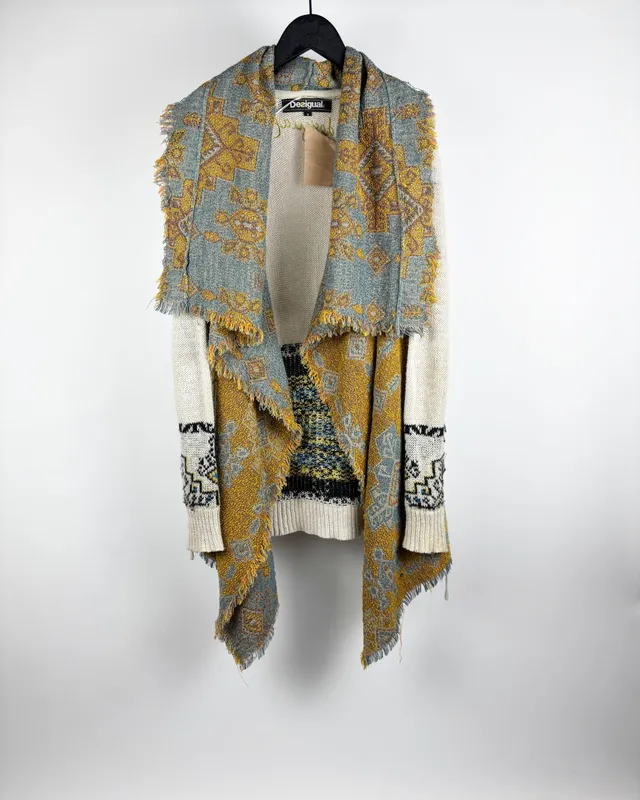 Saco tejido combinado desigual