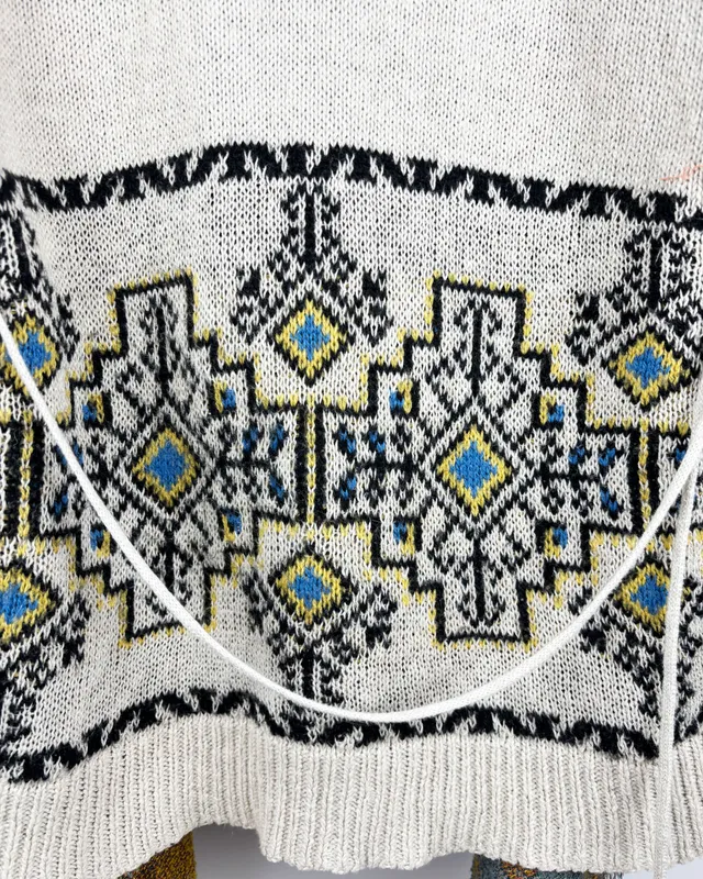 Saco tejido combinado desigual