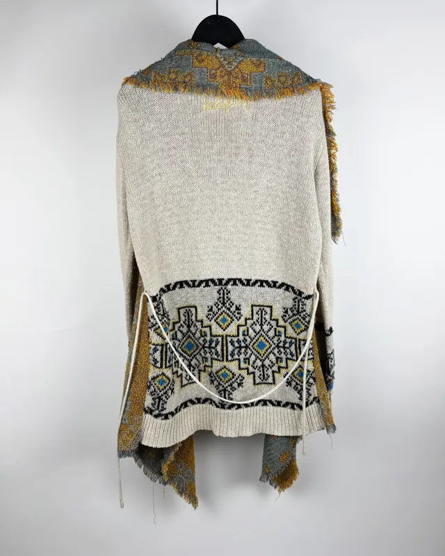 Saco tejido combinado desigual