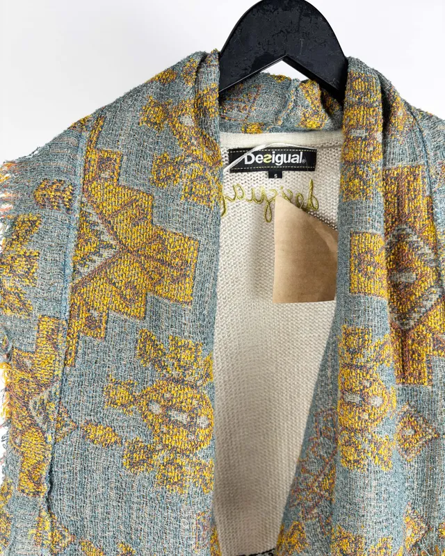 Saco tejido combinado desigual