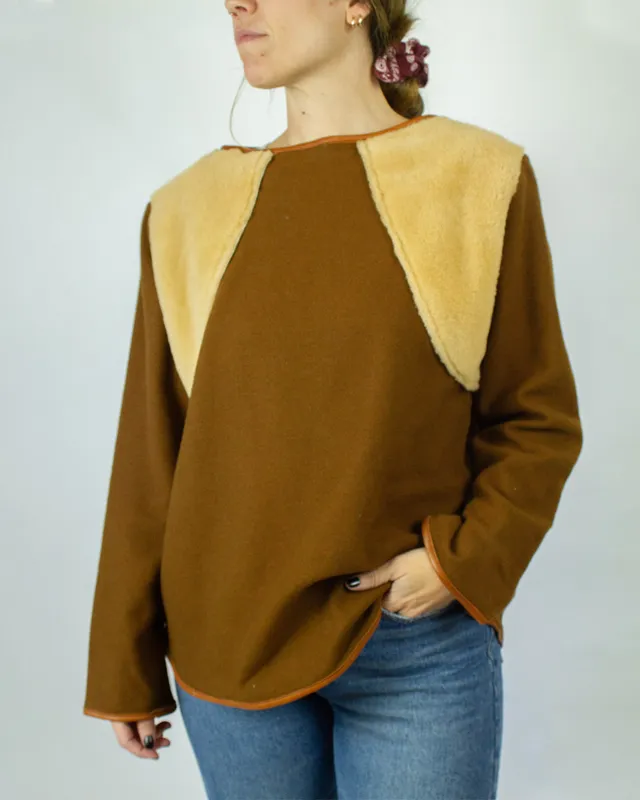 Buzo lana y piel agnes