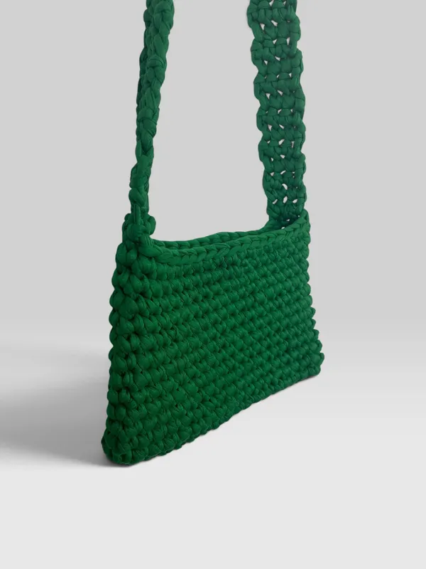 Cartera tejida algodon morena