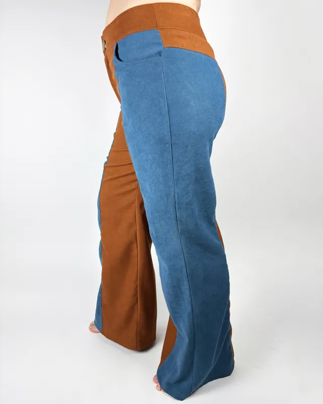 Pantalon de pana marron y azul allegra