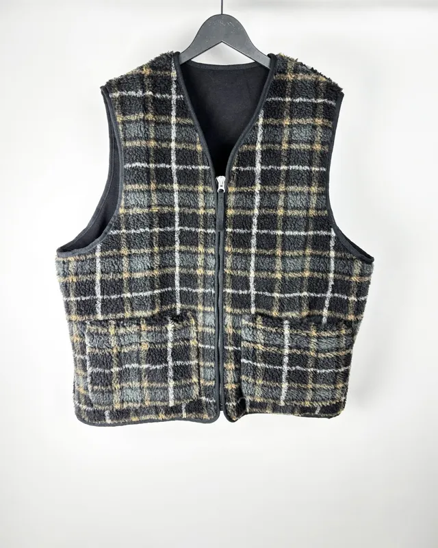 Chaleco negro cuadros h&m