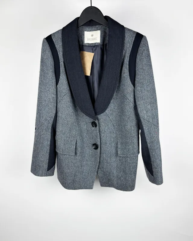 Blazer gris con detalles margara shaw