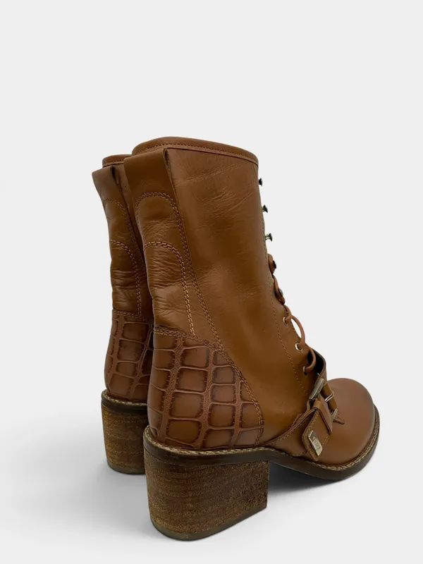 Botas mi libertad cuero acordonadas