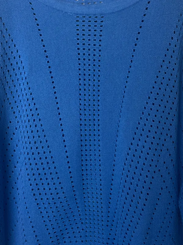 Buzo tejido calado azul esmara