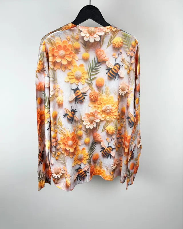 Saco estampado c/abejas sin marca