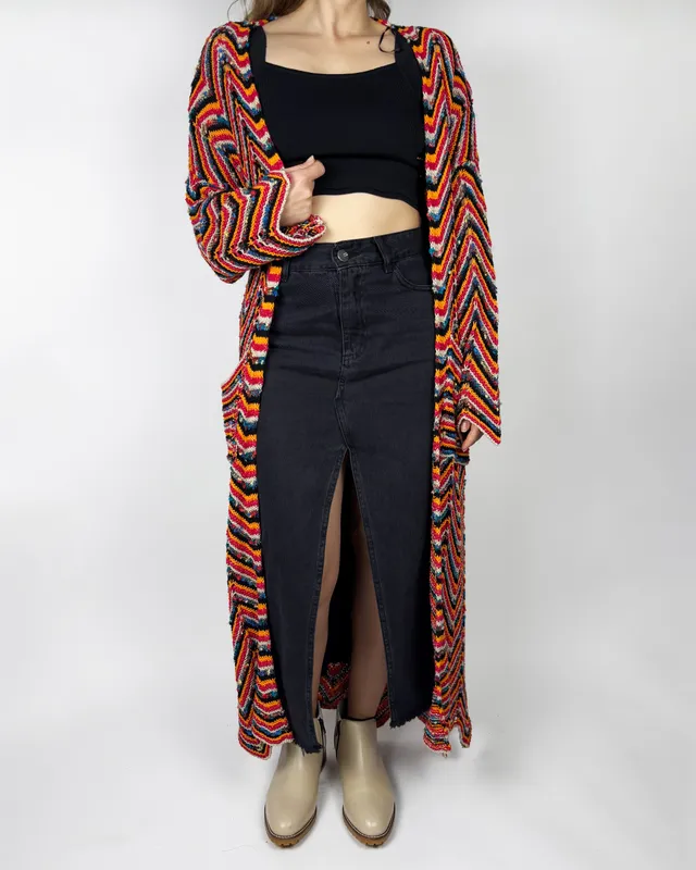 Saco largo rayado zara