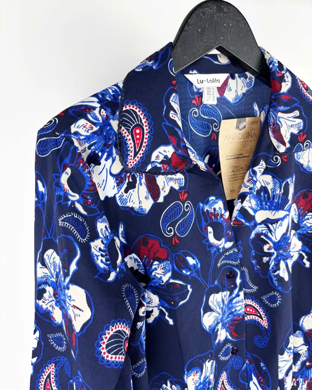 Vestido azul c/flores lolita