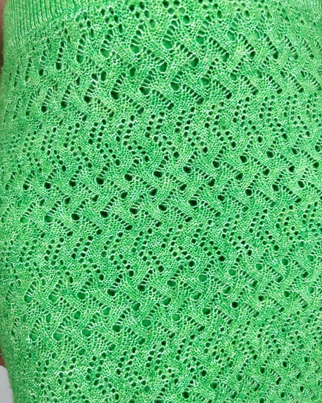 Pollera verde tejida mango