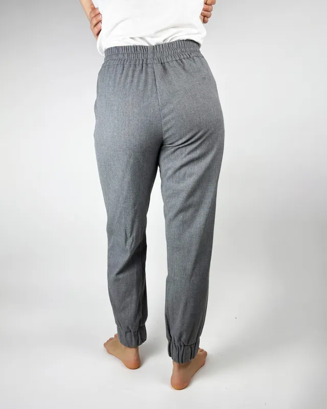 Pantalon gris c/puños zara