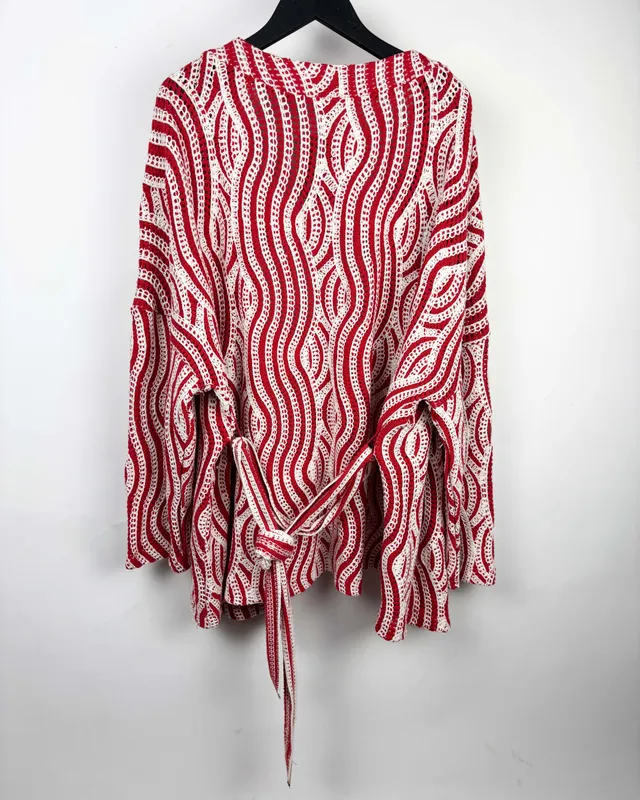 Kimono rojo blanco cortelle