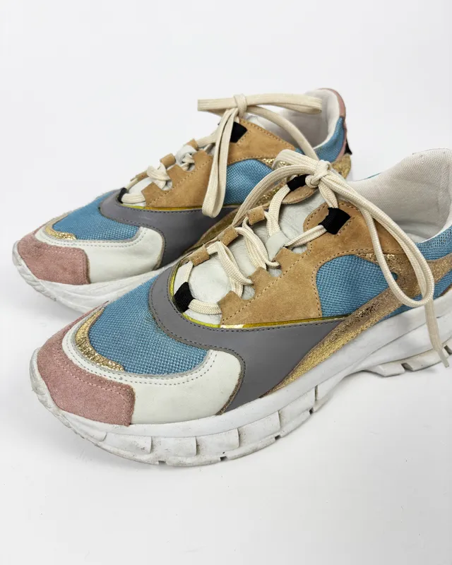 Championes cuero combinados cherie