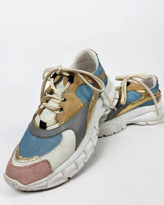 Championes cuero combinados cherie